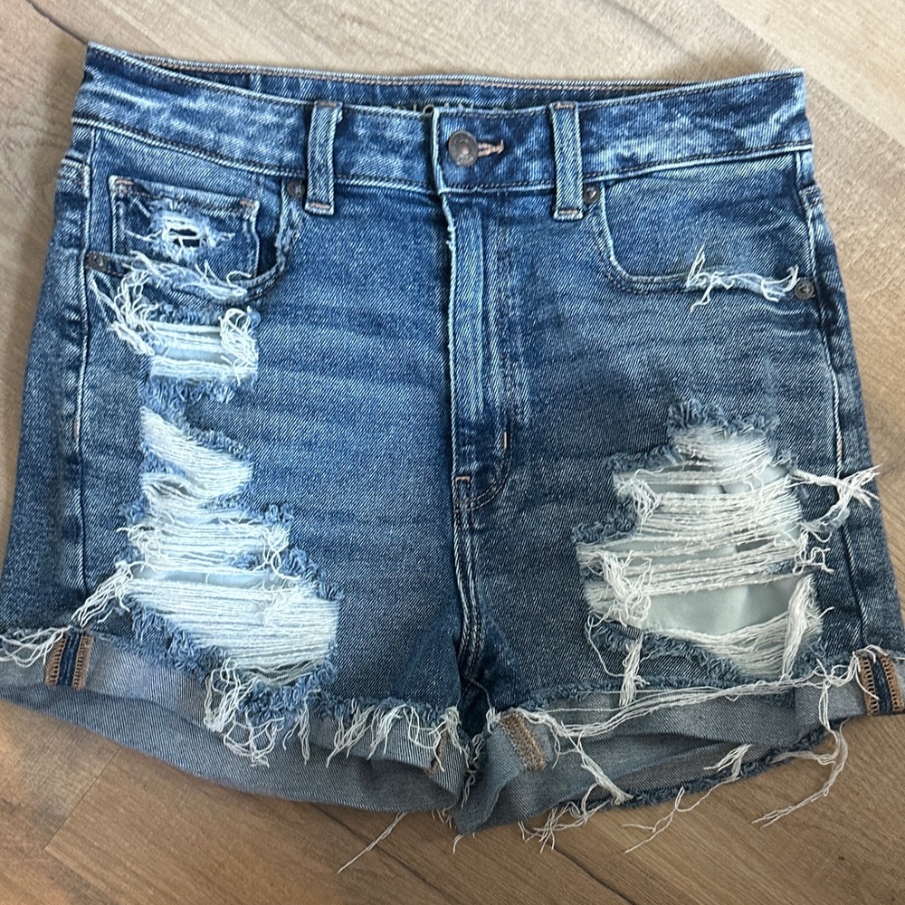 American Eagle Outfitters Ripped Blue Jean Shorts